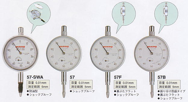 尾崎製作所 ピーコック 標準型ダイヤルゲージ 0.01mm 107-HG 107-DX